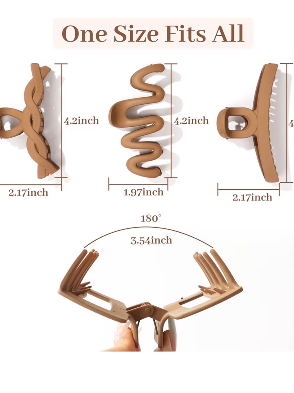 8 Pack Neutral Matte Hair Claw Clips - Picture 2 of 5